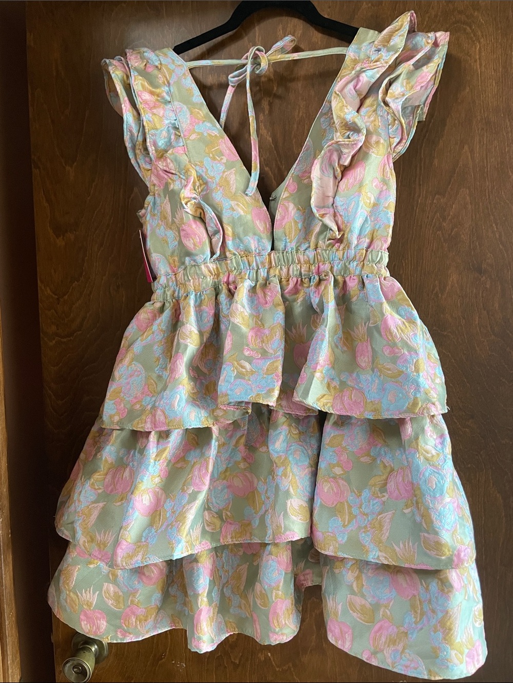Buddy Love Hudson Womens Mini Dress Floral Chasing Rainbows Lined - Picture 3 of 5